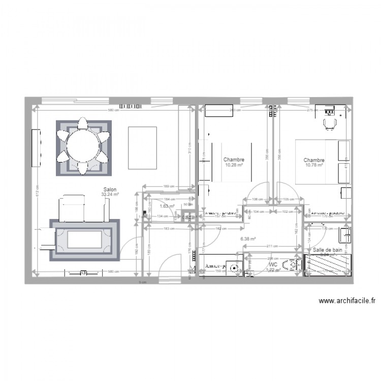 Appartement Pau v2. Plan de 0 pièce et 0 m2