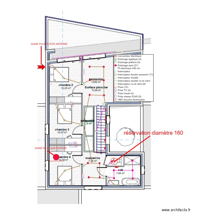 GHIZZO-R+1-PLAN ELECTRIQUE. Plan de 0 pièce et 0 m2