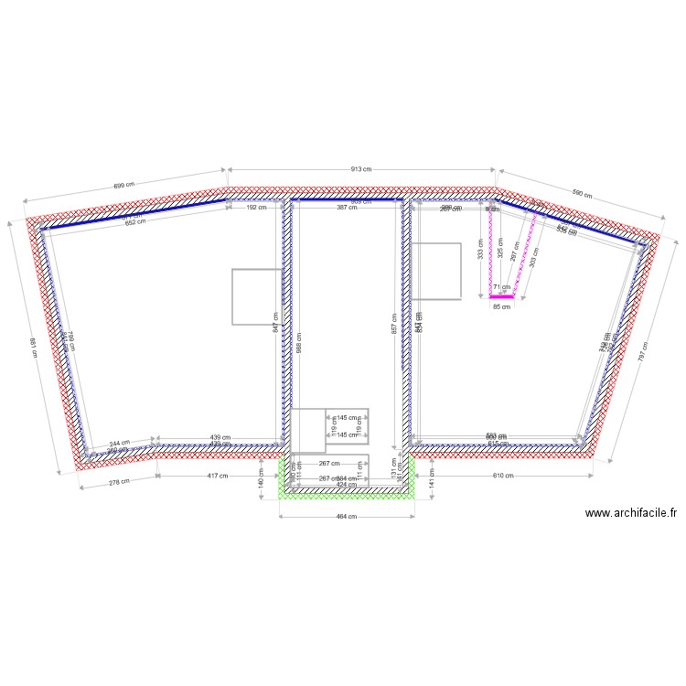 Etage 1 Grange isolation  mur 6. Plan de 0 pièce et 0 m2