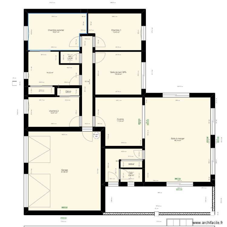 maison gjy 3.1.3. Plan de 14 pièces et 209 m2
