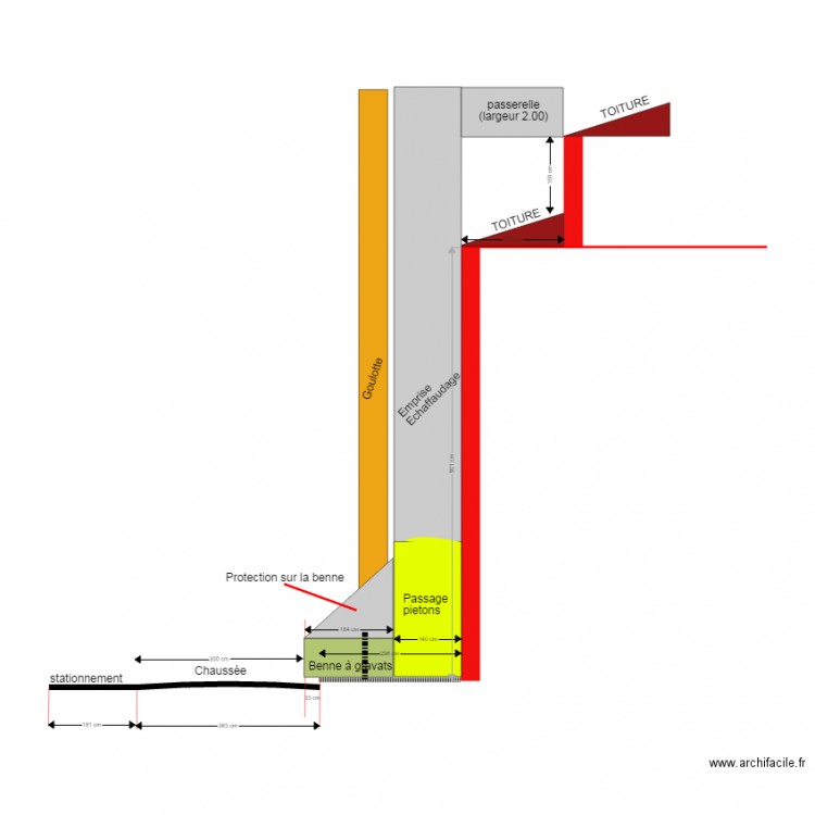 coupe. Plan de 0 pièce et 0 m2