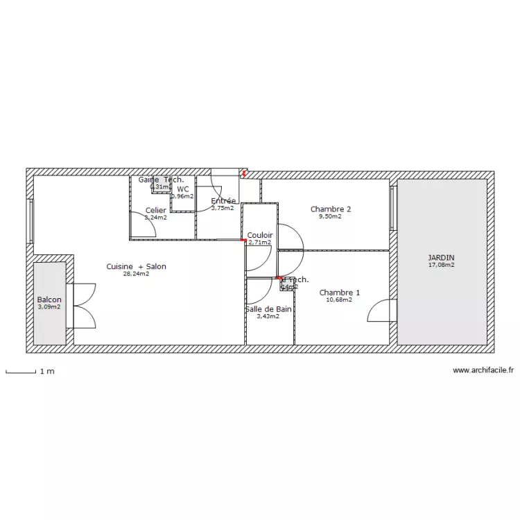 Appartement T3. Plan de Appartement T3. Plan de
