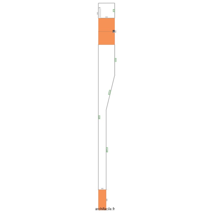 COTATION TERRAIN  ACTUEL  DE LACROIX DE RAVIGAN. Plan de 1 pièce et 28 m2