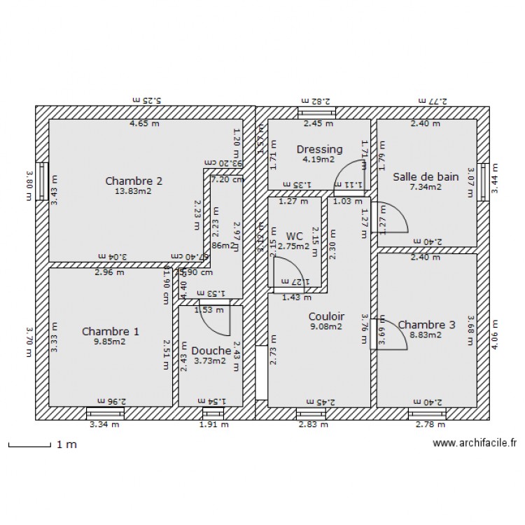 Maison actuelle plus Extension 1er etage. Plan de 0 pièce et 0 m2