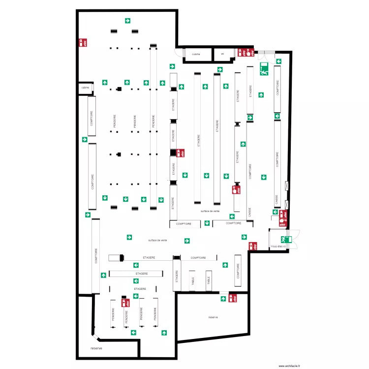 AMMAN plan d &eacute;vacuation. Plan de 