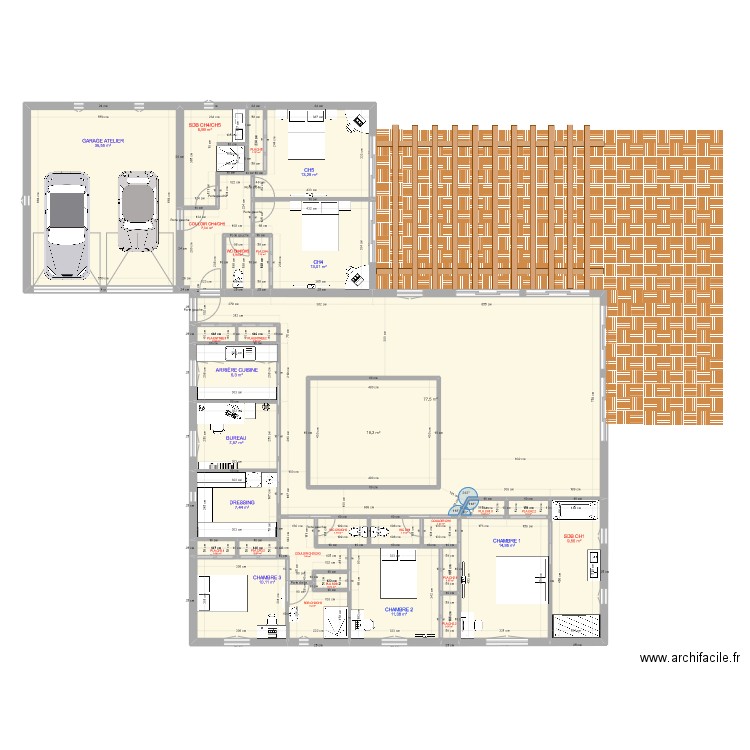 Pour melina. Plan de 31 pièces et 287 m2