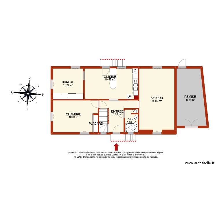 BI 9598 RDC PASCAL. Plan de 11 pièces et 107 m2