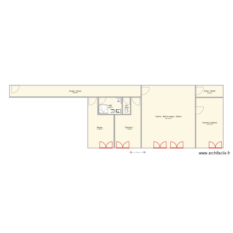 A 12 Dany. Plan de 0 pièce et 0 m2