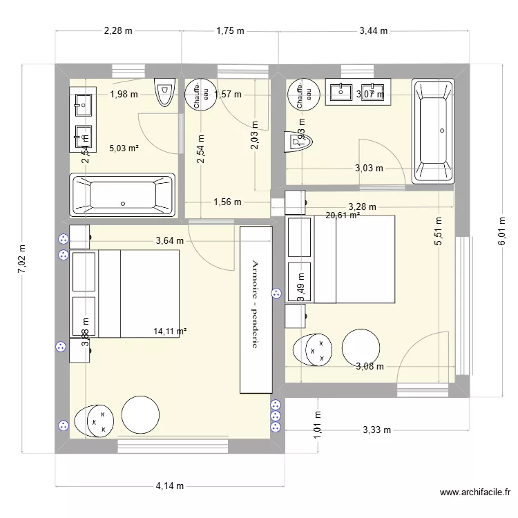studios. Plan de 