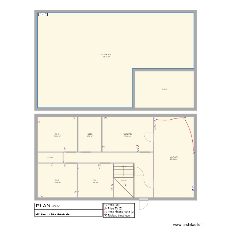 HOUY. Plan de 0 pièce et 0 m2