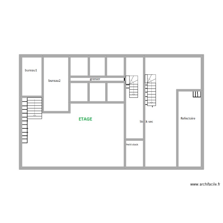 Huldenberg étage. Plan de 11 pièces et 56 m2