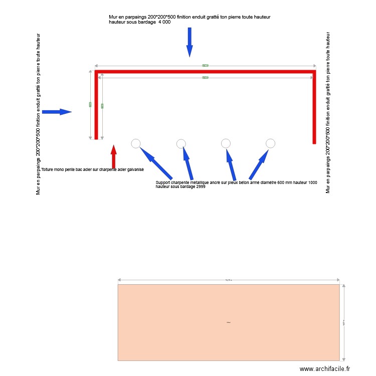 Abri couvert dervices techniques Doullens. Plan de 0 pièce et 0 m2