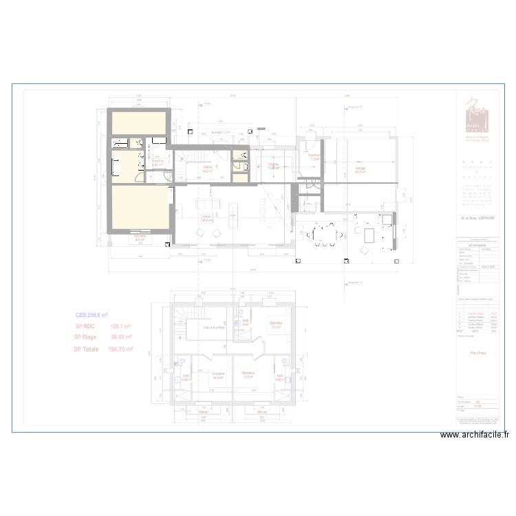 chambres parents 2. Plan de 7 pièces et 47 m2