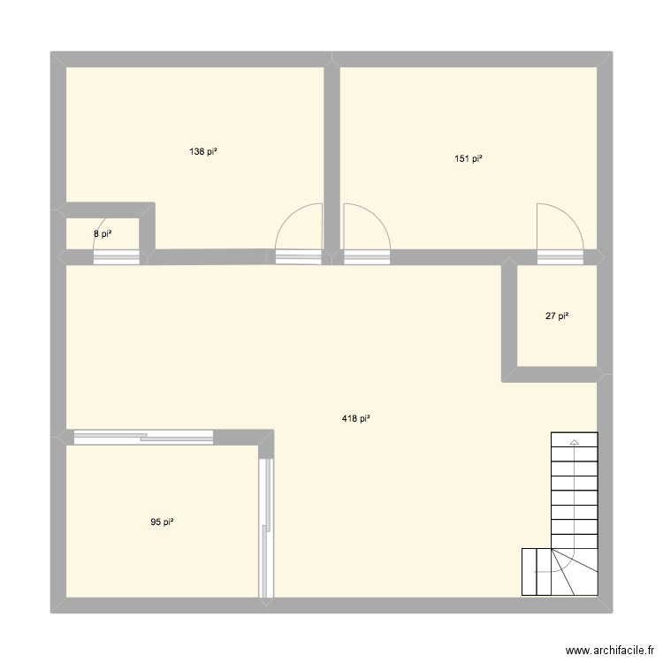 2 étage 2. Plan de 6 pièces et 78 m2