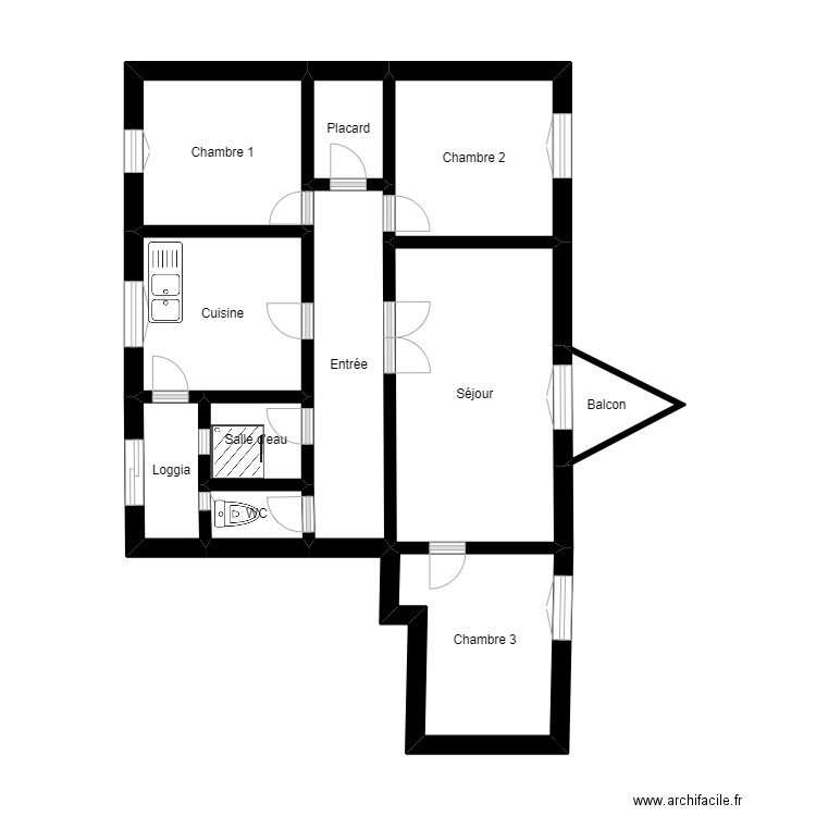 DAH St Rbert. Plan de 11 pièces et 40 m2