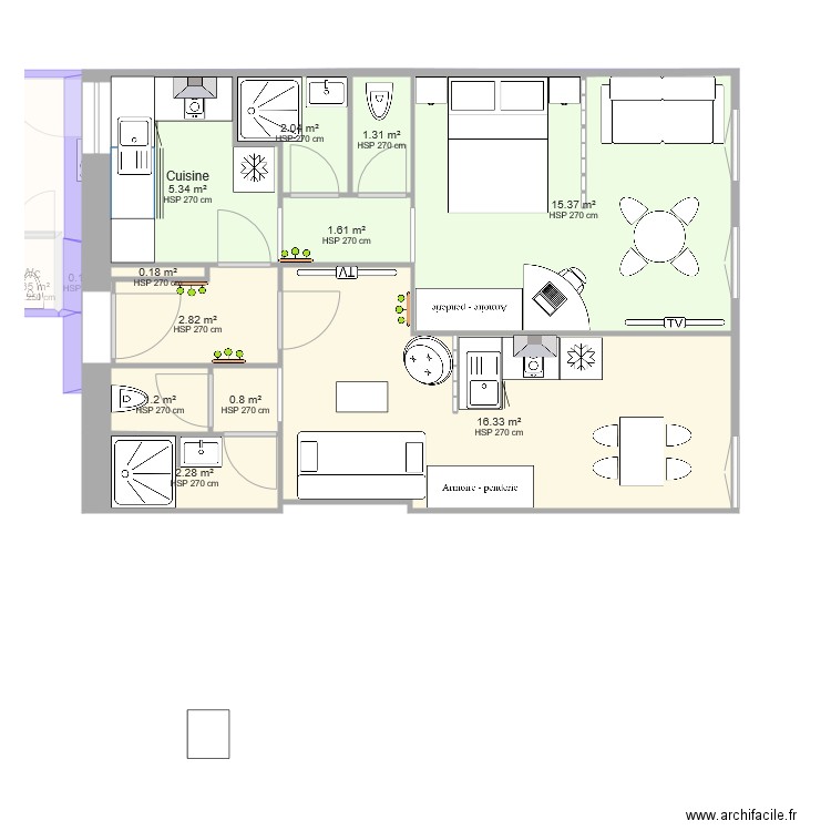 Verdun étage cotes essai Elo et JC. Plan de 0 pièce et 0 m2