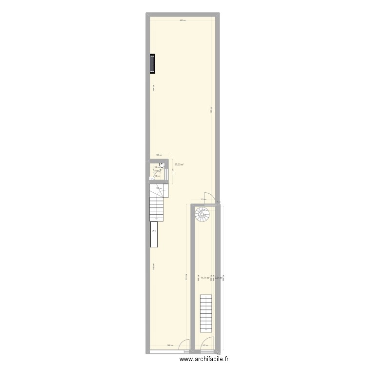 RDC avant travaux. Plan de 0 pièce et 0 m2