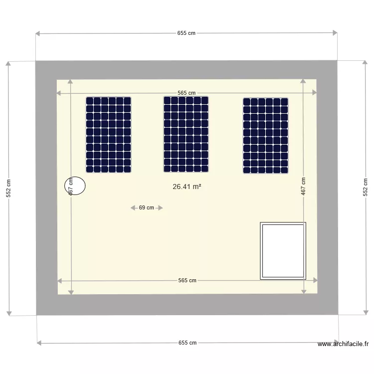 toiture atelier Lime. Plan de 