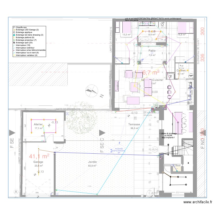 MAISON 2020 schéma électrique éclairage. Plan de 0 pièce et 0 m2