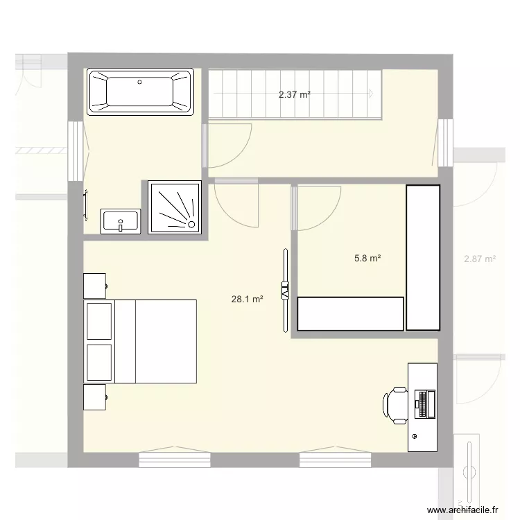 Maison &eacute;tage. Plan de 