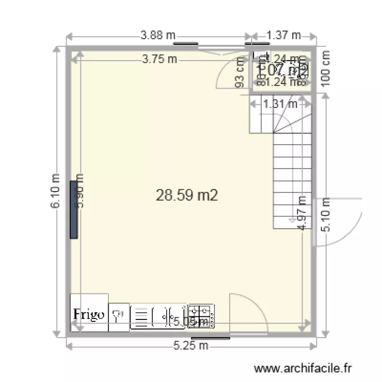La Peubrelie Gite 1. Plan de 