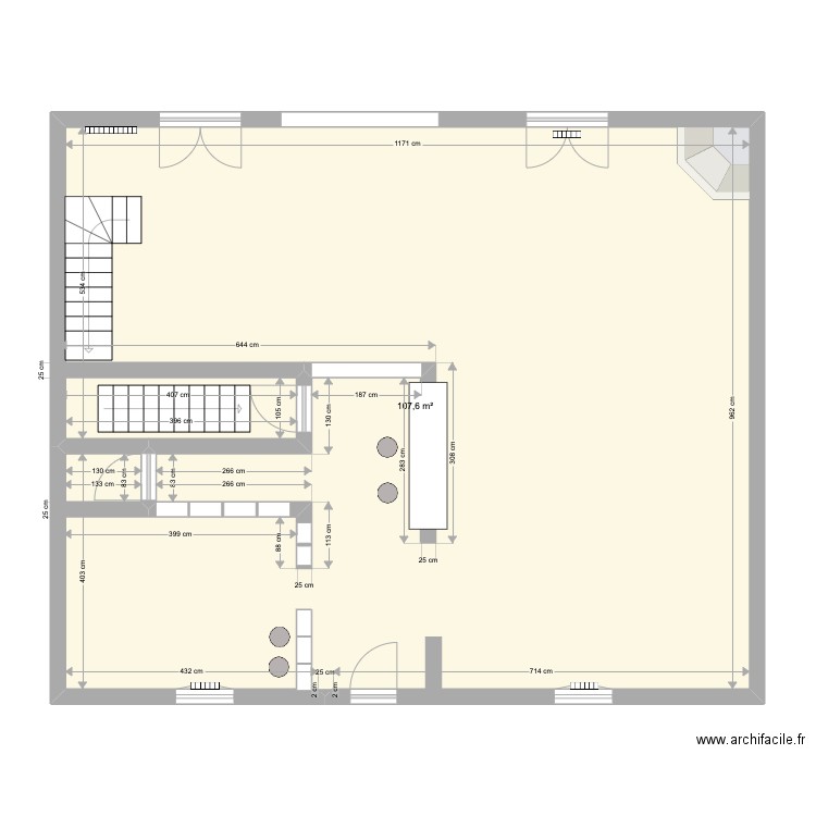 NIWA. Plan de 1 pièce et 108 m2