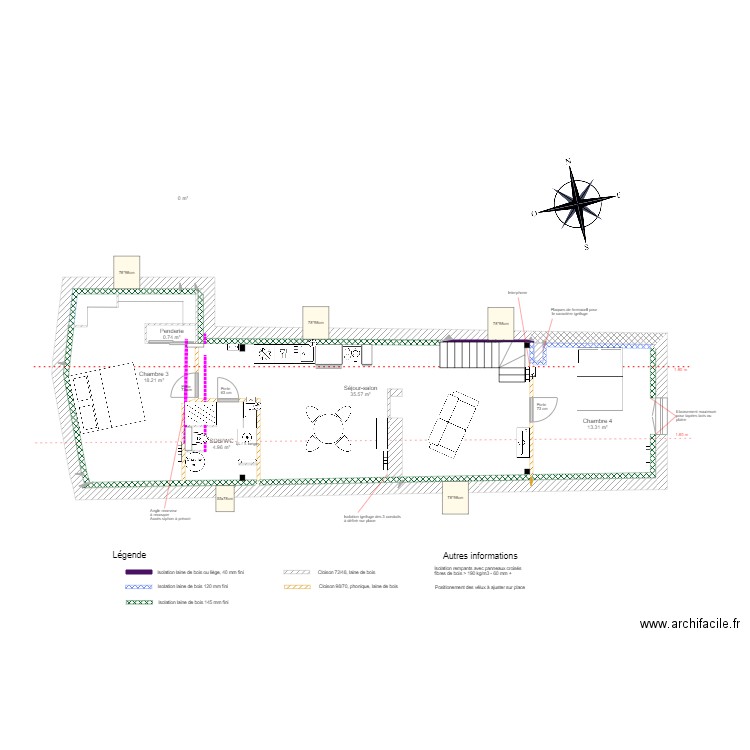 Combles definitif solives. Plan de 0 pièce et 0 m2