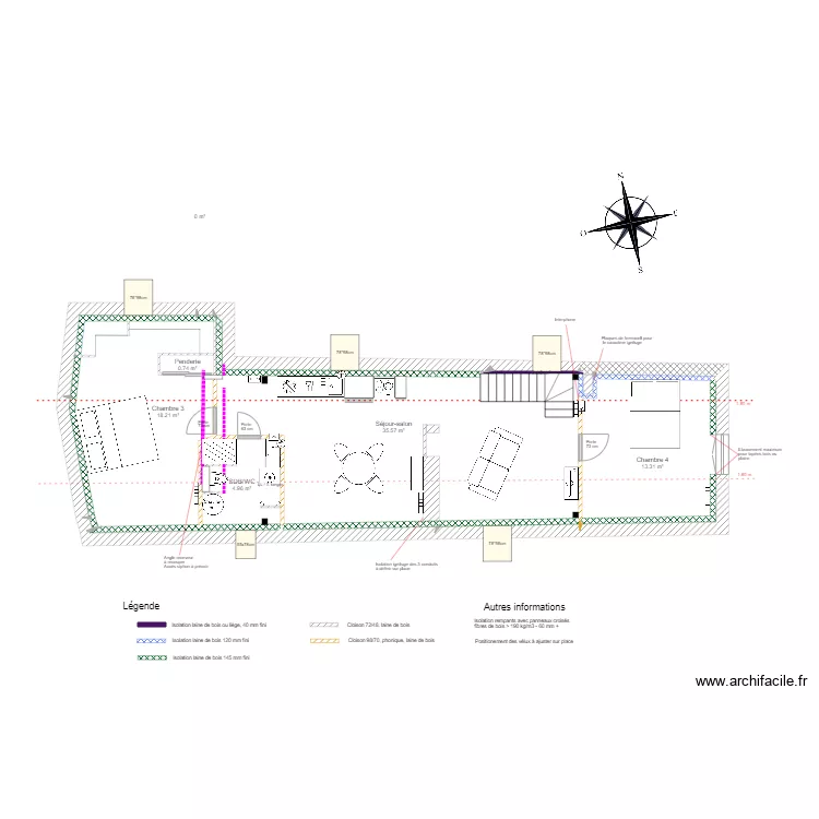 Combles definitif solives. Plan de 
