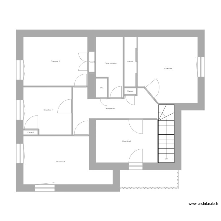 Jover R+2. Plan de 15 pièces et 54 m2
