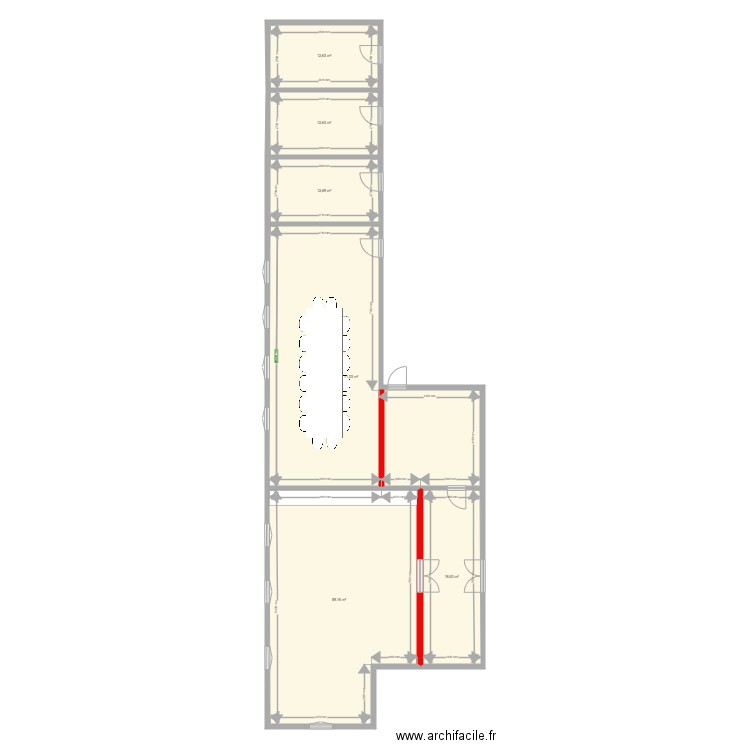 Downstairs Tingewick. Plan de 6 pièces et 187 m2