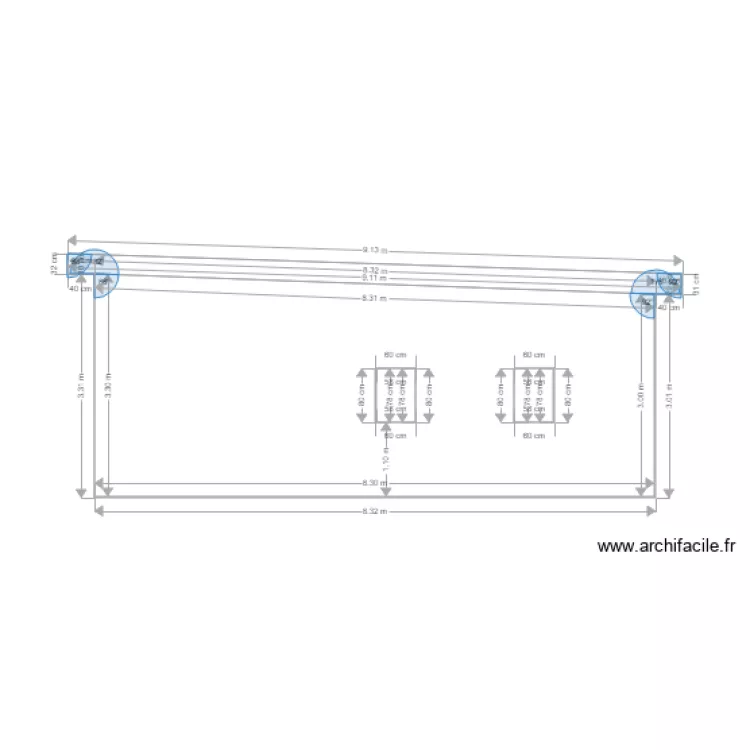 facade ouest. Plan de 