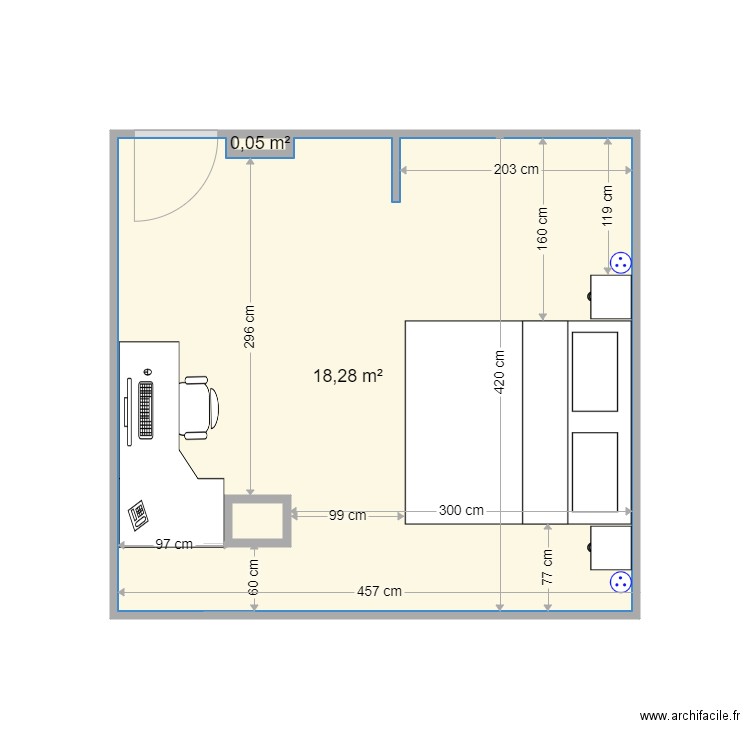 chambre baye. Plan de 0 pièce et 0 m2