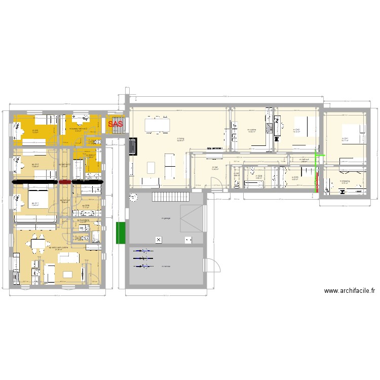 maison annexe appart 2 ch location SAS modulable. Plan de 0 pièce et 0 m2