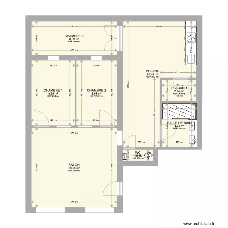 1ER ÉTAGE AVANT AMEUBLEMENT. Plan de 1ER ÉTAGE AVANT AMEUBLEMENT. Plan de