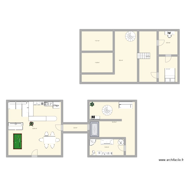 maison 3. Plan de 10 pièces et 183 m2