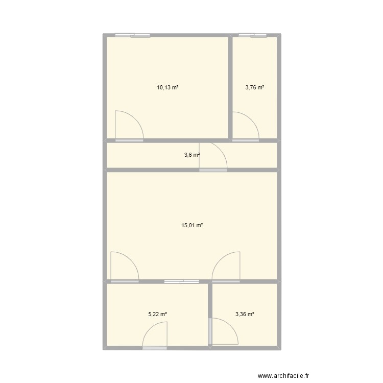 Plan chambre salon. Plan de 6 pièces et 41 m2