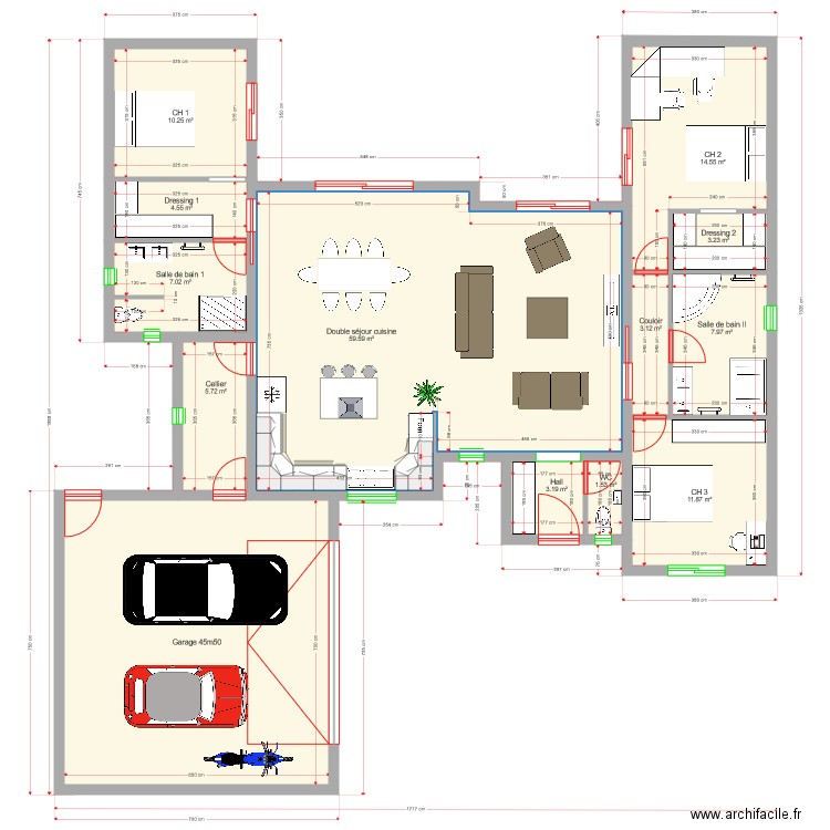 Plan Lycka 133 m2. Plan de 0 pièce et 0 m2