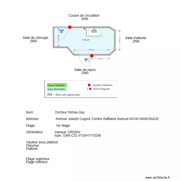 Dr PETRAU GAY. Plan de 