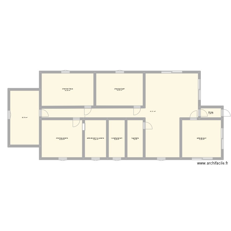 Plan maison futur v2. Plan de 10 pièces et 193 m2
