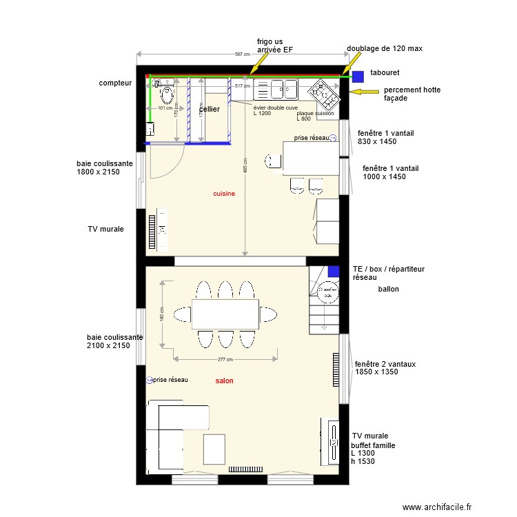 Tramoyes rdc V2. Plan de 0 pièce et 0 m2