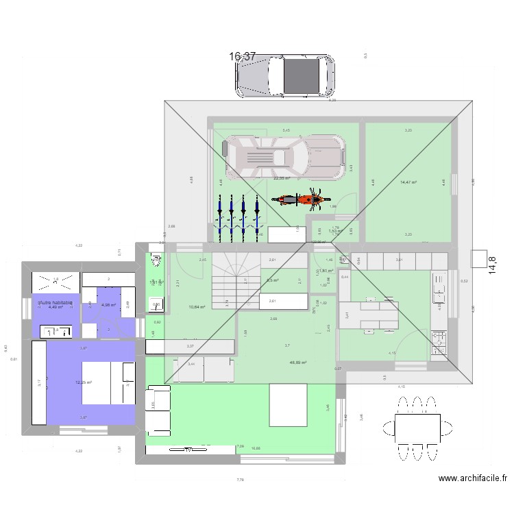 Version Claire Logis last 2023 test GG simple. Plan de 18 pièces et 180 m2