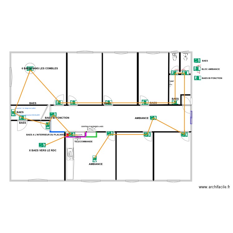 INCENDIE BAES 1 ER ETAGE DE 01 novembre 2019. Plan de 0 pièce et 0 m2