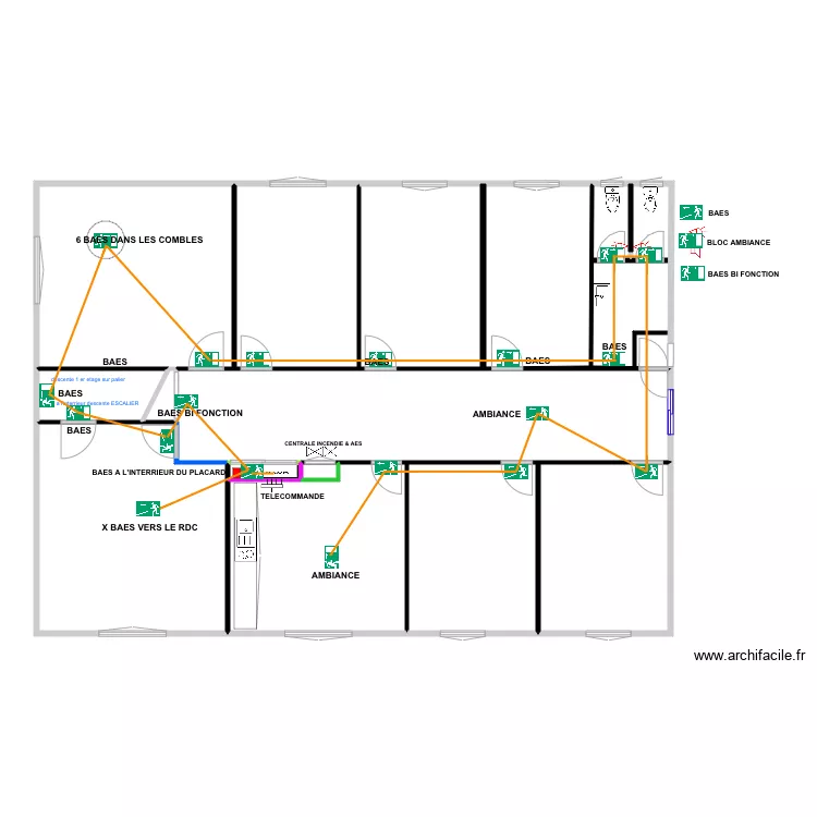 INCENDIE BAES 1 ER ETAGE DE 01 novembre 2019. Plan de 