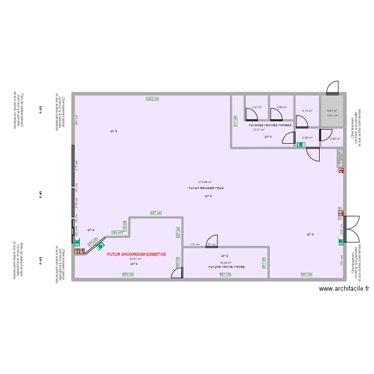 DOMETVIE AVANT TRAVAUX. Plan de 11 pièces et 298 m2