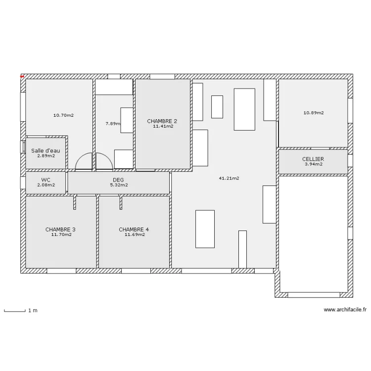 Maison T5 v3. Plan de 