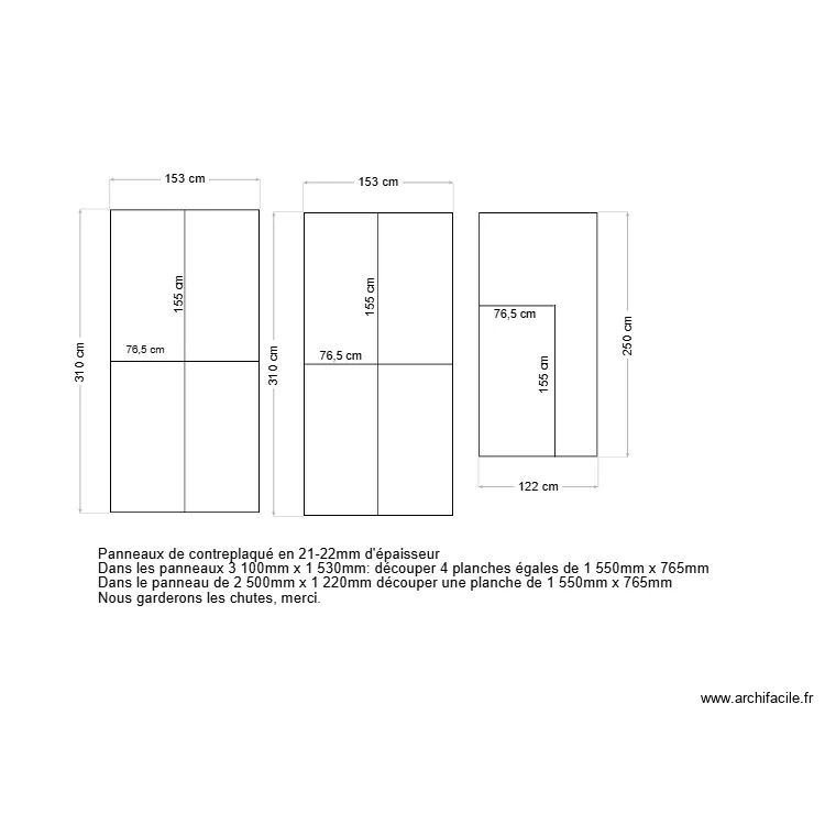 Planches mezzanine garage. Plan de 