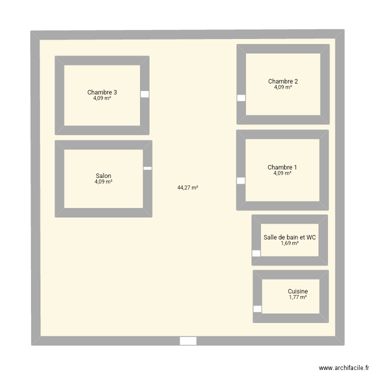 Maison ty. Plan de 7 pièces et 96 m2
