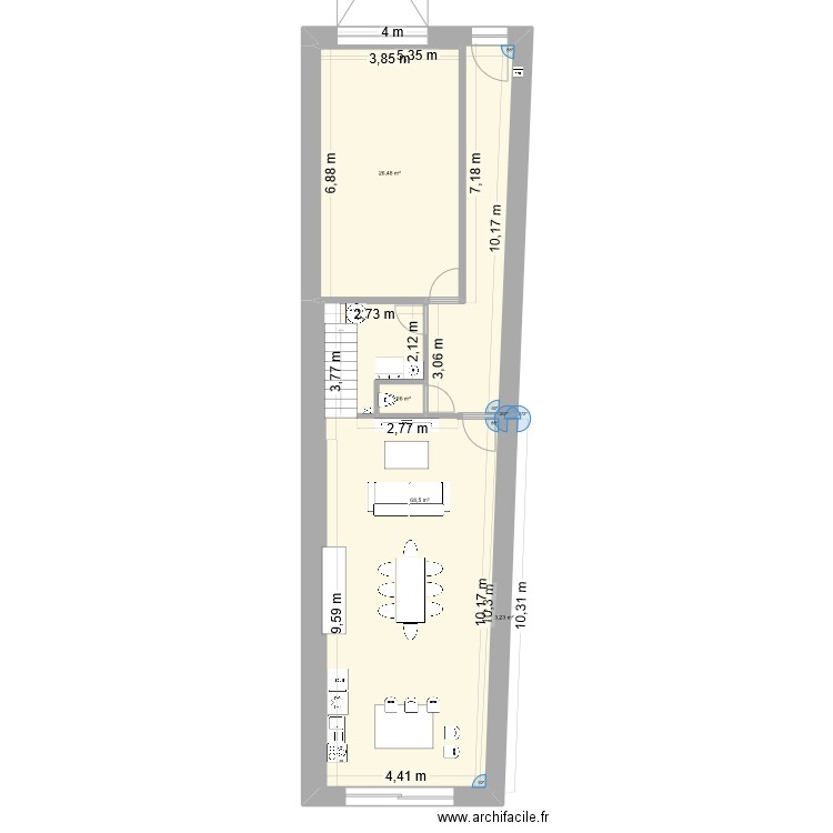 maison filion. Plan de 4 pièces et 99 m2