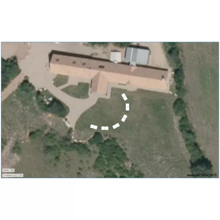 Proposition de 5 espaces de 3x6m . Plan de 