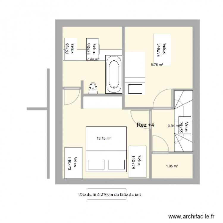 Marie José Rez4 mesures ok sdb 300 300. Plan de 0 pièce et 0 m2